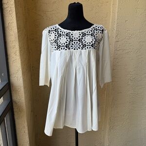 NARACAMICIE ivory lace up blouse